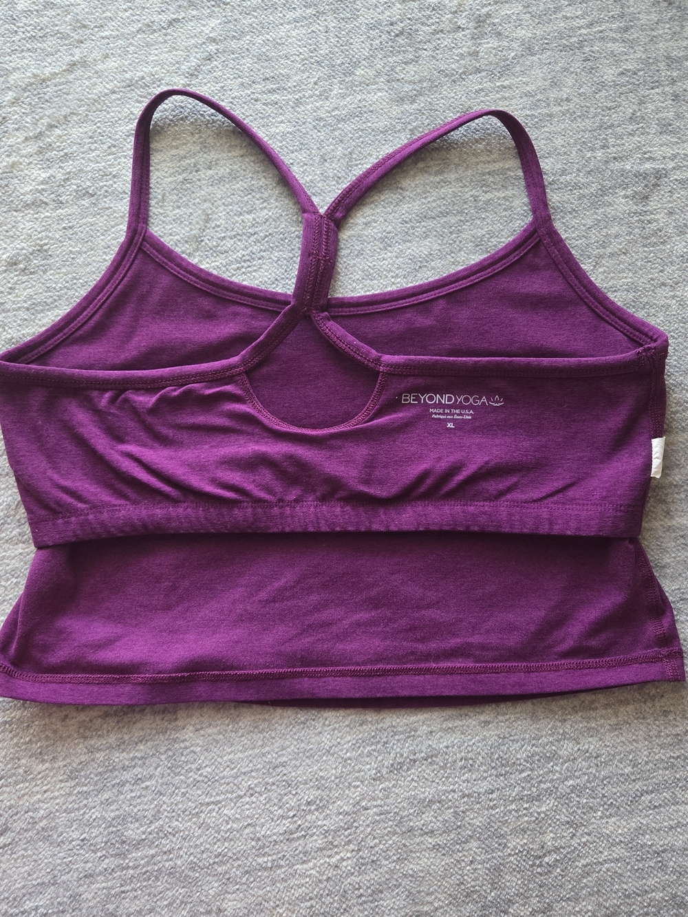 Beyond Yoga Magenta Cropped Tank Top Size XL - Picture 4 of 5